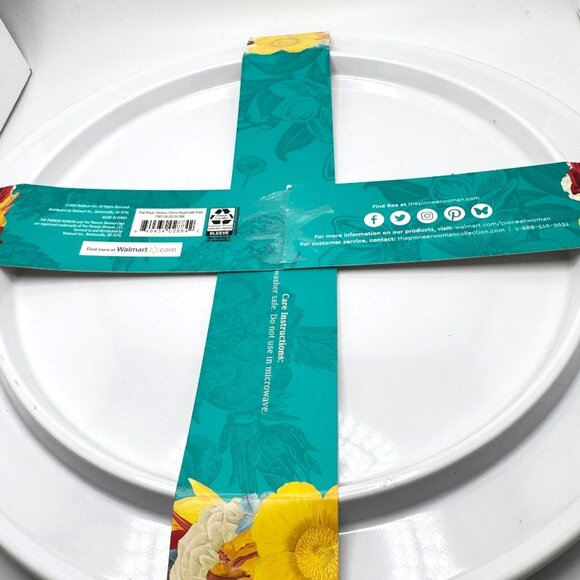 The Pioneer Woman Hostess Cheese Board With Knife 13" Dia Pink Floral New - Picture 7 of 7